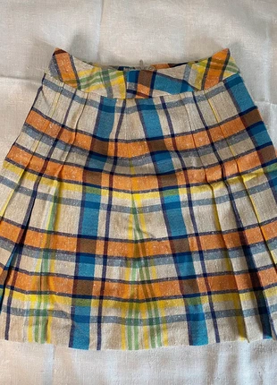 Jupe Plissée Carreaux Orange et Bleue, marke: Vintage Dressing, zustand: Sehr gut, größe: S / 36 / 8, 8,00 €, 9,10 € inklusive Vinted-Käuferschutz