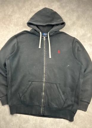 Pull / veste zippée à capuche Ralph Lauren noire logo brodé rouge - taille XL, brand: Ralph Lauren, condizioni: Buone, taglia: XL, €39.90, €42.60 include la Protezione acquisti Pro
