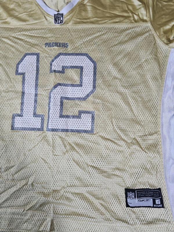 Aaron Rodgers #12 Nfl Reebok Rbk Jersey Gold Women'S 2xl 2