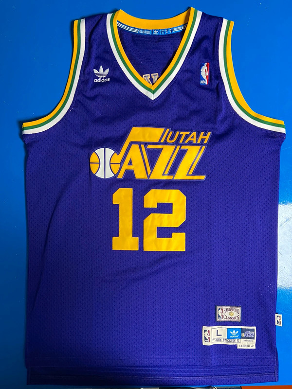 adidas, Shirts, John Stockton Retro Utah Jazz Jersey