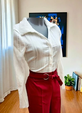 Preciosa Blusa Blanca de Estilo Plisado y Entallado - Talla S 💖, marque: Local, état: Très bon état, taille: S / 36 / 8, 15,50 €, 16,98 € Protection acheteurs incluse