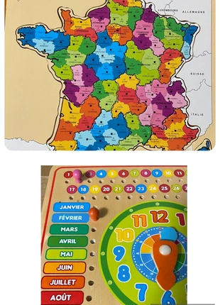 Bois. Map Puzzle & Time Date Day Month Season frame. Français., staat: Veelgebruikt, maat: Universeel, € 4,00, € 4,90 inclusief Kopersbescherming