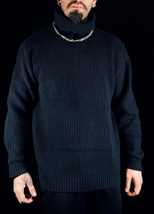 Pull & Bear Chunky Knit Turtleneck Sweater – Blue, Size L, marque: Pull & Bear, état: Très bon état, taille: L, 25,00 €, 26,95 € Protection acheteurs incluse