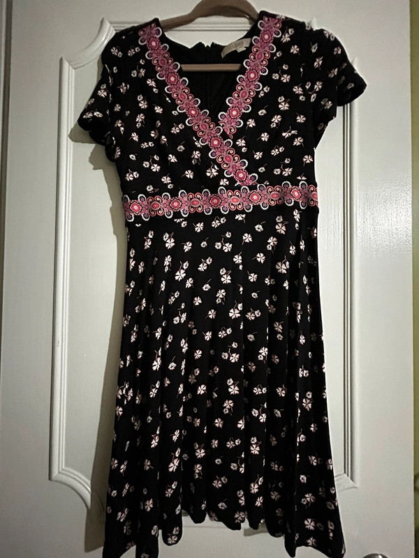 Black flowered Loft dress 1