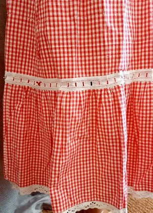 Jupe vichy rouge à carreaux et dentelle - Fait main - T34/XS, marque: Magnifique, état: Bon état, taille: XS / 34 / 6, 3,00 €, 3,85 € Protection acheteurs incluse