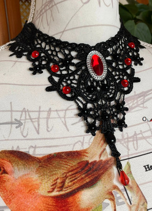 Gargantilla Encaje Gótica Roja&Negra, marque: Local, état: Très bon état, 11,99 €, 13,29 € Protection acheteurs incluse