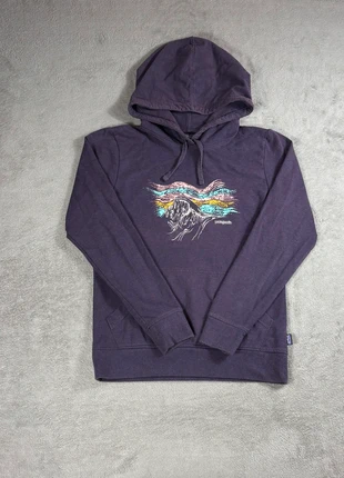 Sweat à capuche hoodie imprimé violet Patagonia femme taille S, brand: Patagonia, condition: Very good, size: S, €44.00, €46.90 includes Buyer Protection Pro