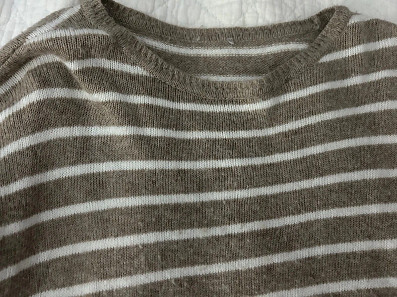 tan and white striped sweater 1