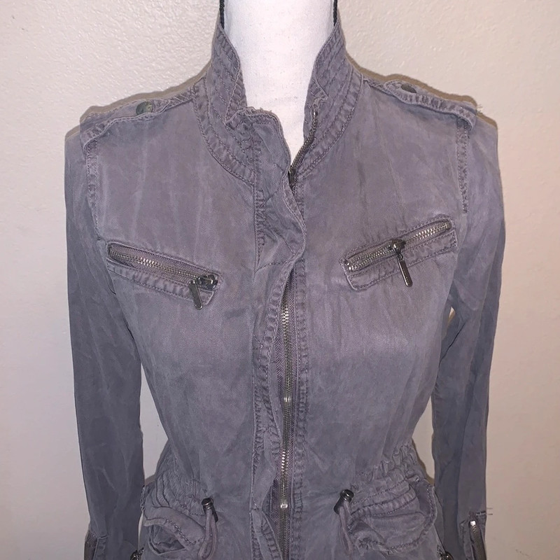 Max Jeans Grey Tencel lightweight zip up jacket 2