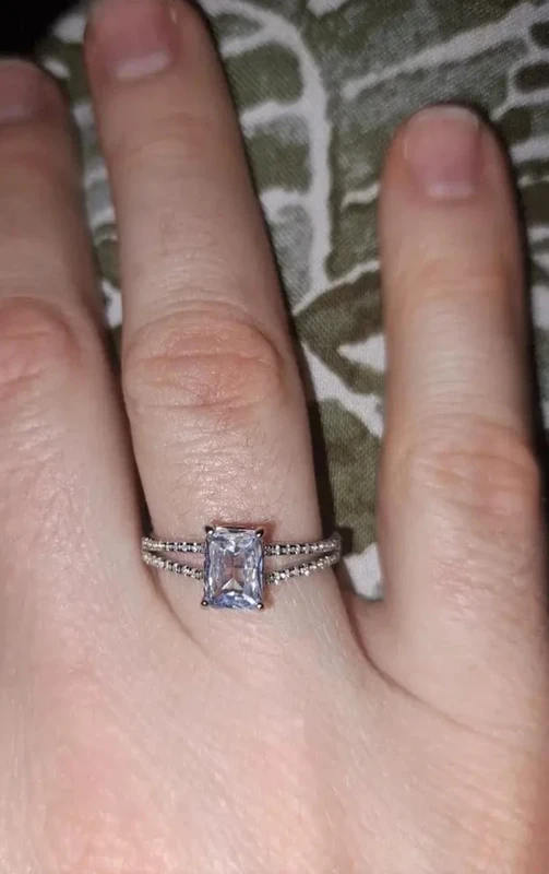 Bague avec strass, pierre transparente, argent 925, taille 60 - photo numéro 3