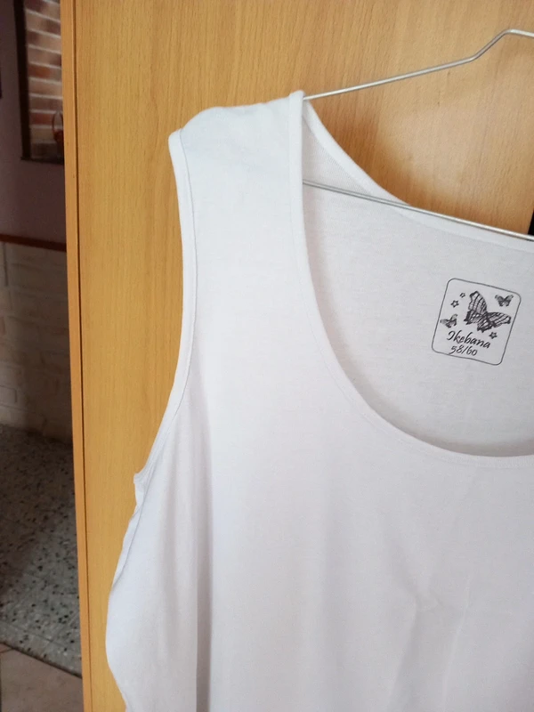 🍓tunique débardeur coton blanc T58 Kebana - photo numéro 2