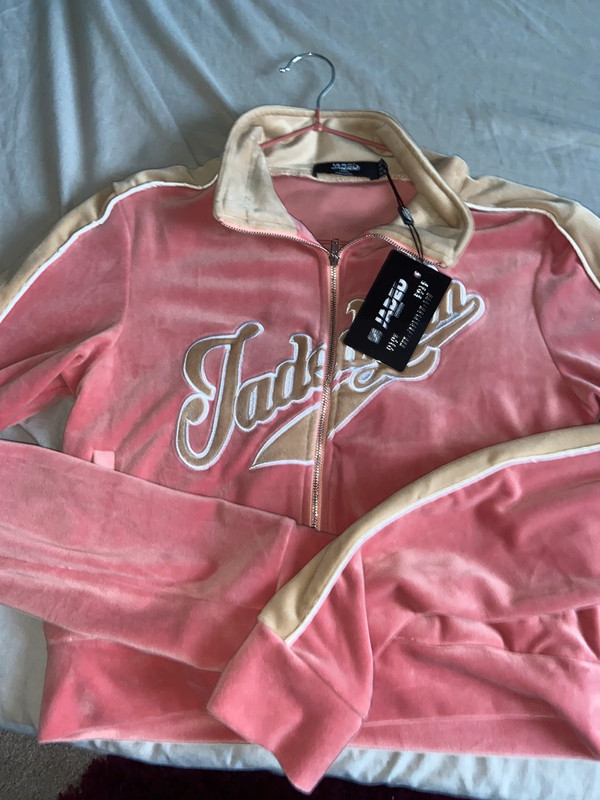 Jaded london pink velour tracksuit jacket