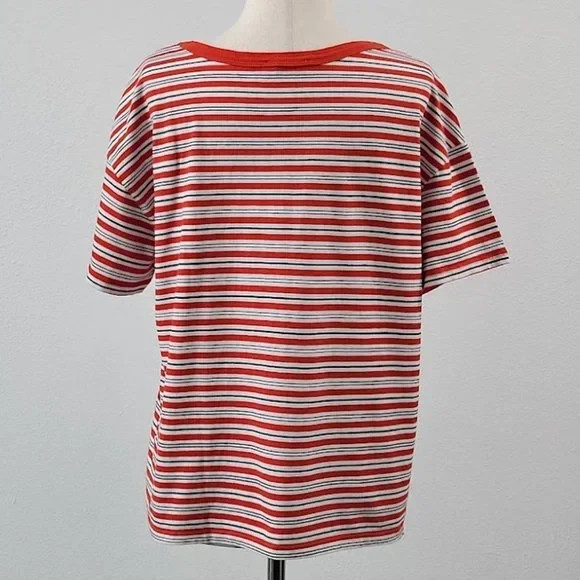 Zara striped tees-short sleeve red Sz M 4