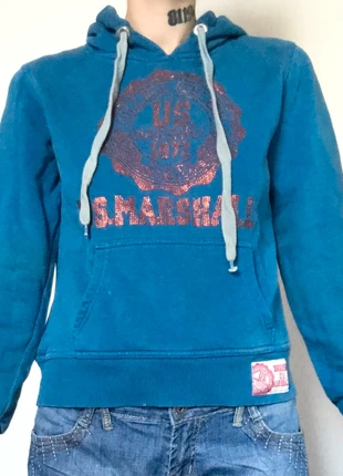 Sweat-shirt bleu avec strass rouge US Marshall pour femme taille M 38, marca: US.Marshall, estado: Muy bueno, tamaño: M / 38 / 10, 4,00 €, 4,90 € Protección al comprador incluida