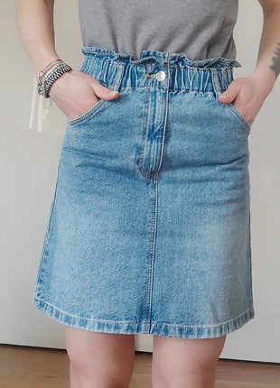 Gonna in denim a vita alta paperbag H&M, marca: H&M, estado: Novo sem etiquetas, tamanho: XS / 34 / 6, €6.00, €7.00 inclui Proteção do Comprador