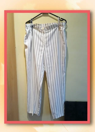 Unknown brand, size 16, cream, black striped, lined, trousers, condition: Very good, size: XXL / UK 24-26, £3.50, £4.38 includes Buyer Protection