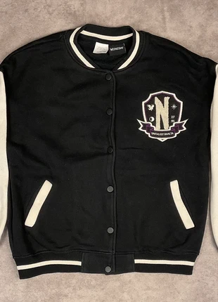 Veste Teddy à pression Zara « Mercredi Addams » noire en coton taille 11/12 ans pour filles, brand: Zara, condition: Very good, size: 12 years / 152 cm, €8.00, €9.10 includes Buyer Protection