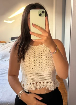 Top court crochet - Zara - 36, marque: Zara, état: Très bon état, taille: S / 36 / 8, 9,00 €, 10,15 € Protection acheteurs incluse