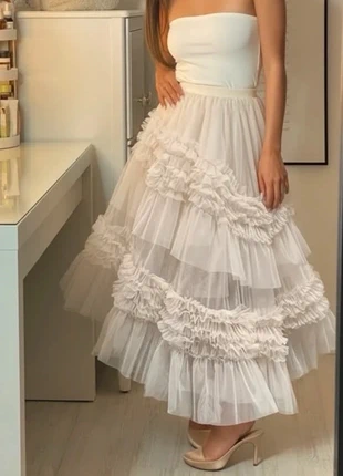 Jupe longue en tulle blanc à volants, style princesse romantique taille M, marca: Vintage Dressing, estado: Muito bom, tamanho: M / 38 / 10, €44.90, €47.85 inclui Proteção do Comprador Pro
