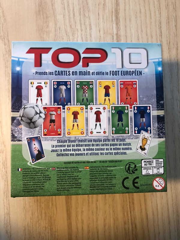 Jeu de cartes football 'Top 10