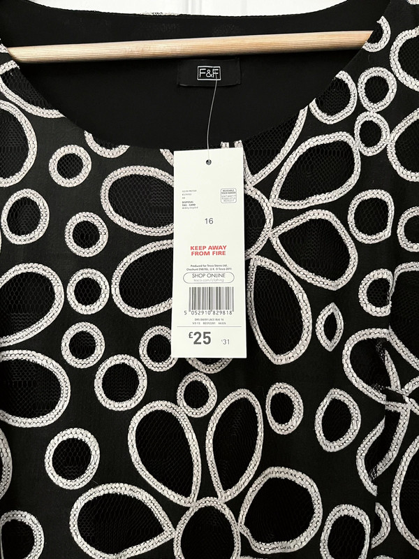 Black white mini dress F F new with tags size 16 Vinted