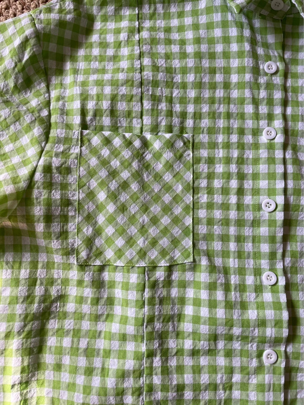 white and green plaid collard shirt  2