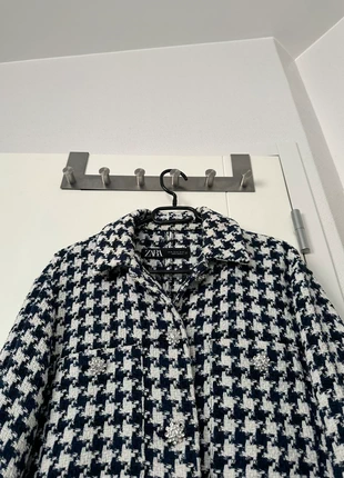 Veste en tweed oversize motif pied de poule automne - boutons strass / tweed vest Zara, brand: Zara, condition: New without tags, size: S / 36 / 8, €25.00, €26.95 includes Buyer Protection