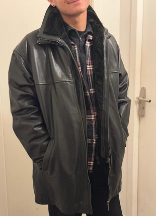 Veste et manteau long en cuir Massimo Boni noir col mouton amovible taille 60, brand: Massimo Boni, condition: Very good, size: XL, €55.00, €58.45 includes Buyer Protection