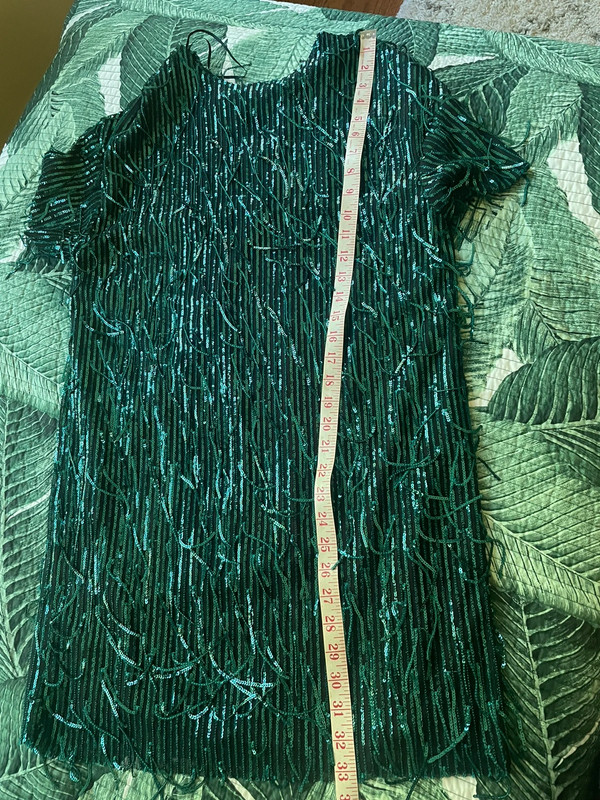 New Zara green sequins oversized dress sz xsmall 5