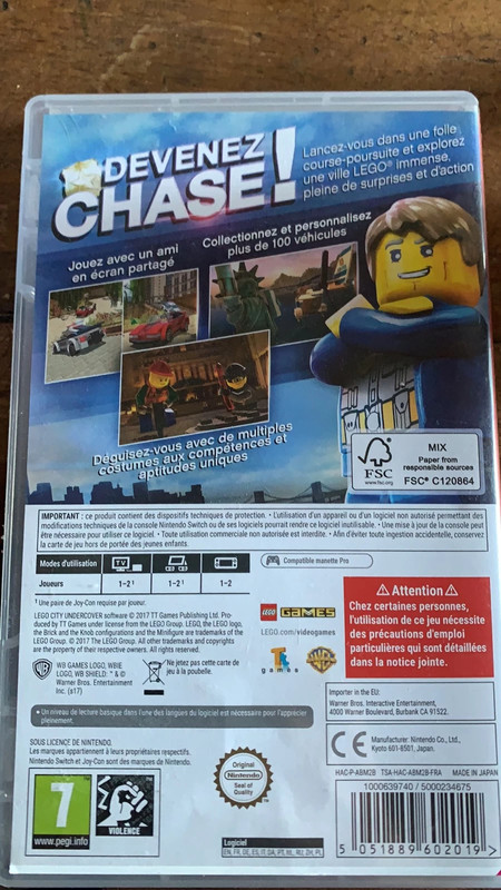 Jeux switch lego city undercover