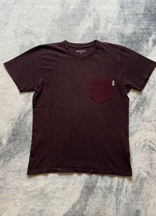 t-shirt carhartt coupe droite bordeaux foncé poche contrastée taille s logo étiquette, marca: Carhartt, estado: Muy bueno, tamaño: S, 15,00 €, 16,45 € Protección al comprador Pro incluida