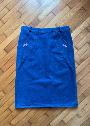 Gonna in jeans a vita alta / High-waisted denim skirt, vintage, tg. 50 (IT), estado: Muito bom, tamanho: XXXL / 46 / 18, €2.00, €2.80 inclui Proteção do Comprador