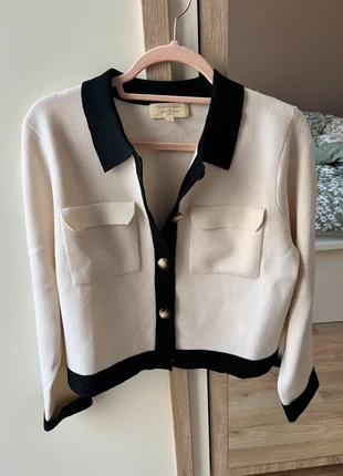 Gilet Betty Écru noir Sezane M, merk: Sézane, staat: Nieuw zonder prijskaartje, maat: M / 38 / 10, € 95,00, € 100,45 inclusief Kopersbescherming