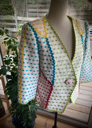 Très jolie veste motifs cœurs manches 3/4 pin up babydoll , brand: María de Cárdenas, condition: Very good, size: One size, €18.00, €19.60 includes Buyer Protection Pro