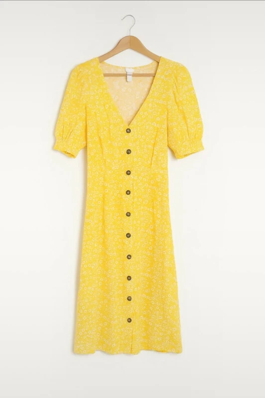 👗 Robe jaune a fleur - Taille S