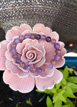 Bracelet améthyste & lépidolite, état: Neuf sans étiquette, 10,00 €, 11,20 € Protection acheteurs incluse