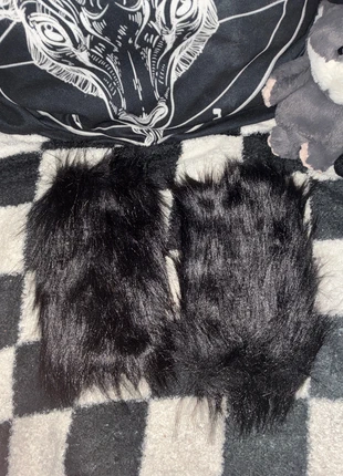 Faux fur black wristbands, brand: EMO, condition: New without tags, £5.00, £5.95 includes Buyer Protection