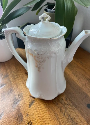 Cafetière ancienne blanche avec des dorures, marque: Vintage, état: Très bon état, 8,00 €, 9,10 € Protection acheteurs incluse