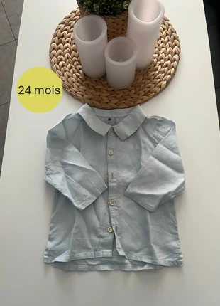 Chemise Petit Bateau – Bleu clair – 24 mois, merk: Petit Bateau, staat: Heel goed, maat: 18-24 maanden / 86 cm, € 15,00, € 16,45 inclusief Kopersbescherming