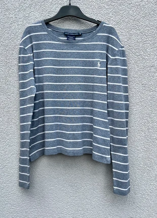 Pull Col Rond Ralph Lauren Sport Gris Ligné Pima Coton OldMoney Vintage Taille M Femme Classique, merk: Ralph Lauren, staat: Heel goed, maat: M / 38 / 10, € 29,00, € 31,15 inclusief Kopersbescherming