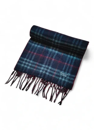 Écharpe Burberry vintage quadrillée en laine vierge – Tartan bleu marine – Mixte Homme/Femme, brand: Burberry, condition: Very good, €31.90, €34.20 includes Buyer Protection