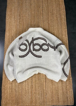 Pull Rare Crème et marron en Laine Oxbow Vintage Y2K 2000s, Funky Knitwear Oversize Taille L, brand: Oxbow, condition: Very good, size: L, €110.00, €116.20 includes Buyer Protection Pro