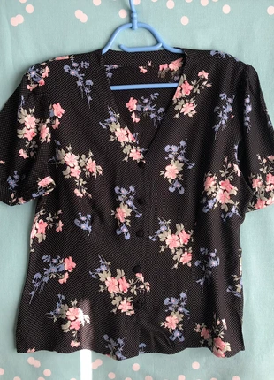 Chemisier manches courtes vintage love, brand: St Michael, condition: Very good, size: XXL / 44 / 16, €5.00, €5.95 includes Buyer Protection