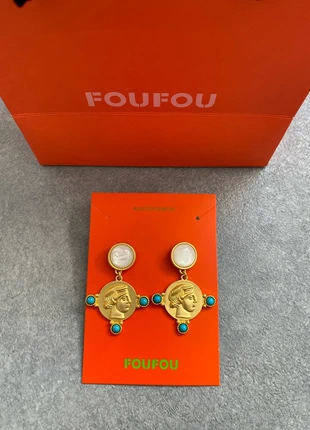 boucles d’oreilles maximalistes dorées, marque: maison foufou, état: Neuf avec étiquette, 11,00 €, 12,25 € Protection acheteurs incluse