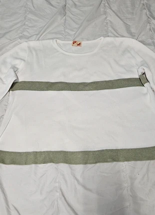 Pull manches 3/4 blanc et kaki - Nez à Nez, brand: nez à nez, condition: Good, size: 5XL / 50 / 22, €5.00, €5.95 includes Buyer Protection