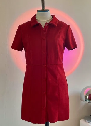Robe bordeaux en daim boutonné, brand: Zara, condition: New without tags, size: S / 36 / 8, €16.00, €17.50 includes Buyer Protection