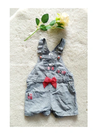 Salopette short bébé coton denim fin gris Orchestra 6 mois, brand: Orchestra, condition: Very good, size: 6-9 months / 68 cm, €6.00, €7.00 includes Buyer Protection