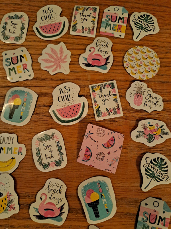 Set of summer themed scrapbooking stickers 4