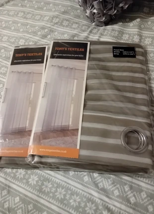 Grey white stripes voiles ., brand: Silver, condition: New with tags, size: 150 cm - 199 cm, £6.50, £7.53 includes Buyer Protection