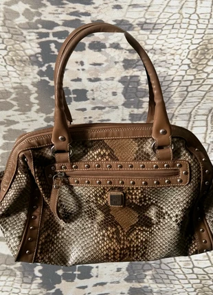 Vintage Snake Skin Bag - Brown Grey 2000s Y2K, merk: Vintage Dressing, staat: Heel goed, € 38,00, € 40,60 inclusief Kopersbescherming